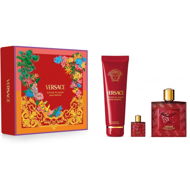 Versace Eros Flame EDP, set cadou pentru bărbați 
