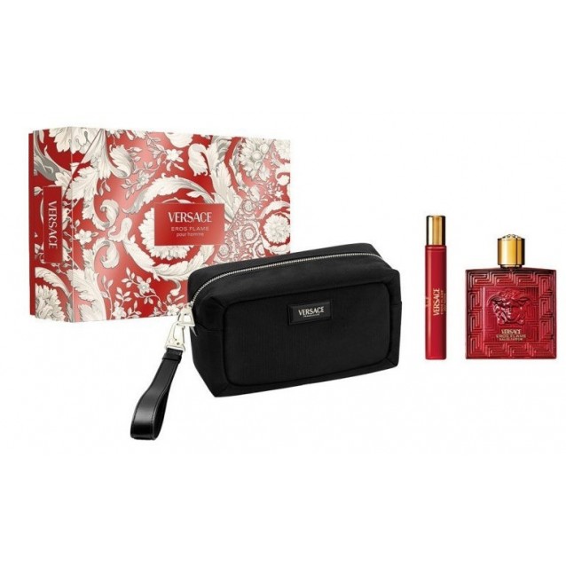 Versace Eros Flame EDP, set cadou pentru bărbați 